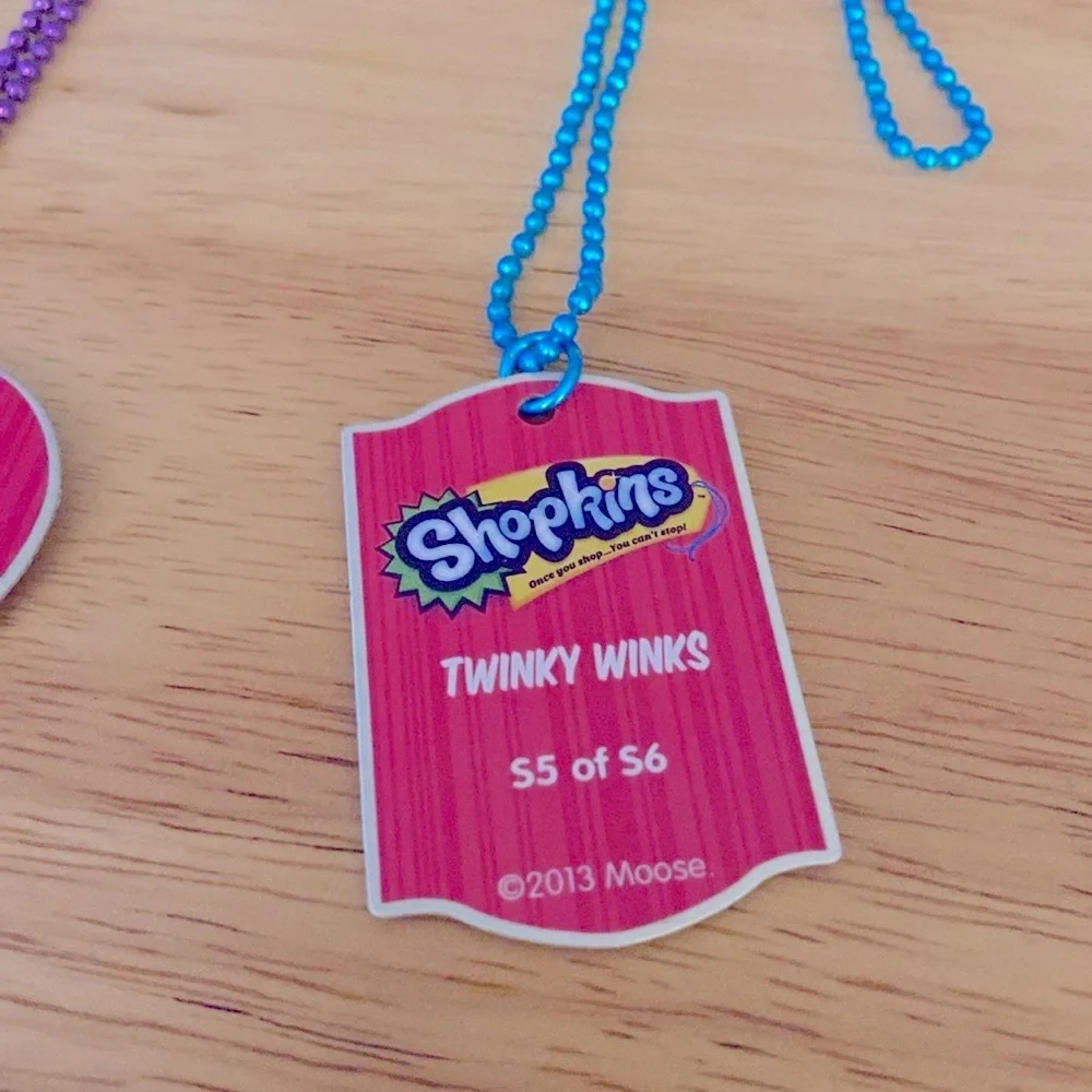 Three Shopkins Charm Necklaces/Dog Tags